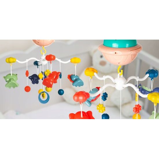 Kolotoč nad postieľku so zvieratkami a projektorom Bed Bell