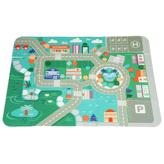 Ecotoys sada dřevěných kostek 121 ks v Městečko