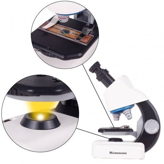 Dětský mikroskop na baterie Little Scientific bílý