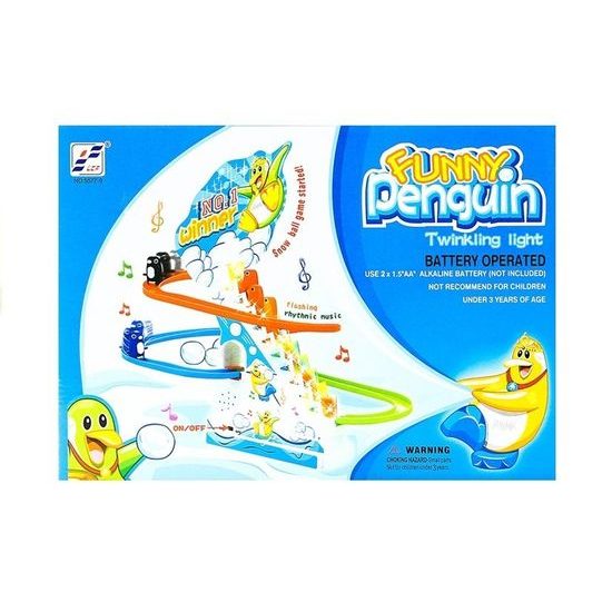 Dětská hra na baterie tučnáci na tobogánu Funny Penquin