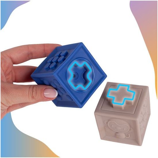 Senzorické kostky pro nejmenší Color Building Blocks 12 kusů