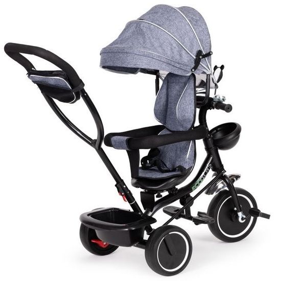Ecotoys dětská tříkolka s otočným sedadlem Trike 2v1 šedá