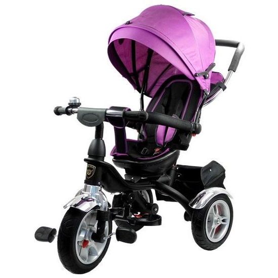 Majlo Toys multifunkční tříkolka s nafukovacími koly PRO500 fialová