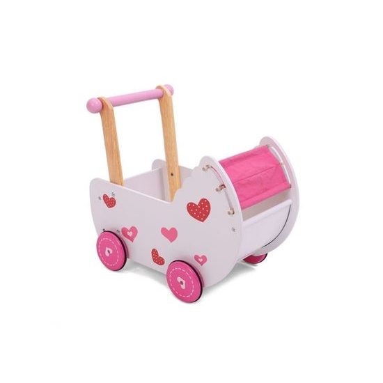 Ecotoys dětské dřevěné chodítko kočárek