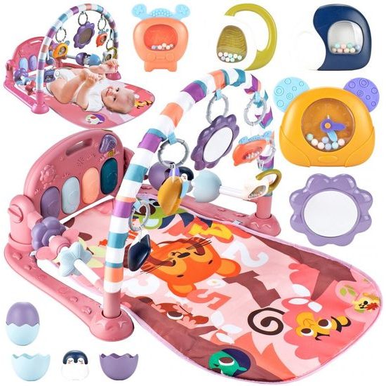 Hrací deka s piankem Tygřík - růžová