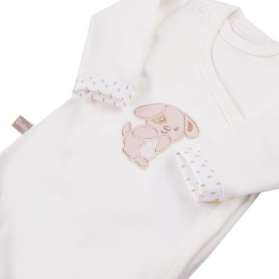 EEVI Kojenecké body s dlouhým rukávem Newborn ecru 50 (0-1m)