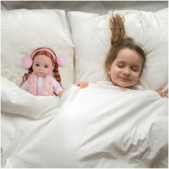 Dětská panenka s culíky Cute Doll 36 cm