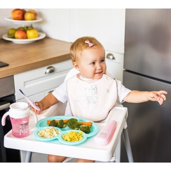 BABYONO Lžička silikonová s obalem 6 m+ 1ks