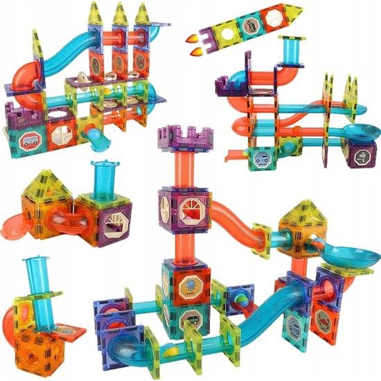 Doris magnetická svítící stavebnice se skluzavkou Light Magnetic 202 dílů