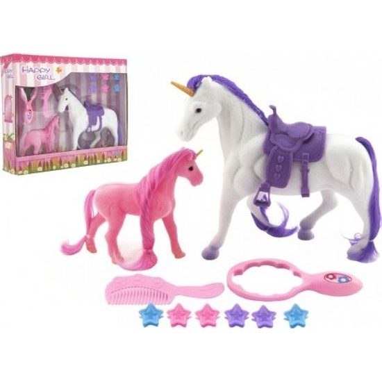 Česací Jednorožec se sedlem s hříbětem