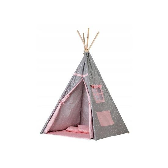 Ecotoys dětský indiánský stan TeePee s trojúhelníčky