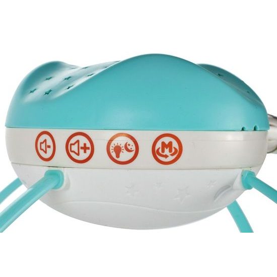 ROZBALENO Kolotoč nad postýlku s projektorem a dálkovým ovládáním Night Bell modrý