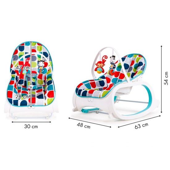 Ecotoys kojenecké lehátko 3v1 s vibracemi a hudbou Animal 10