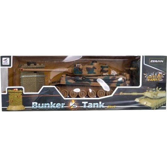 Tank RC + bunkr na baterie, s dobíjecím balíčkem