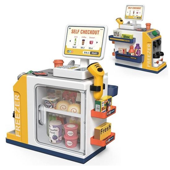 Dětský obchůdek s kávovarem a lednicí Self Checkout