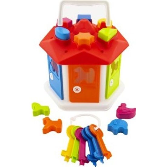 Vkládačka domeček s klíči a zvířátky