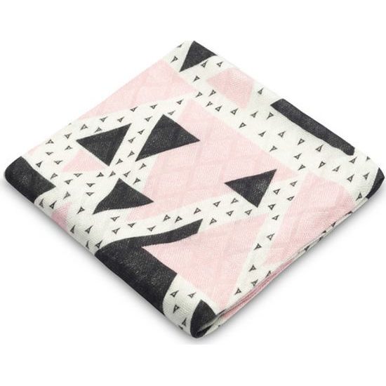 Bambusová plena 75x75cm, Růžový trojúhelník