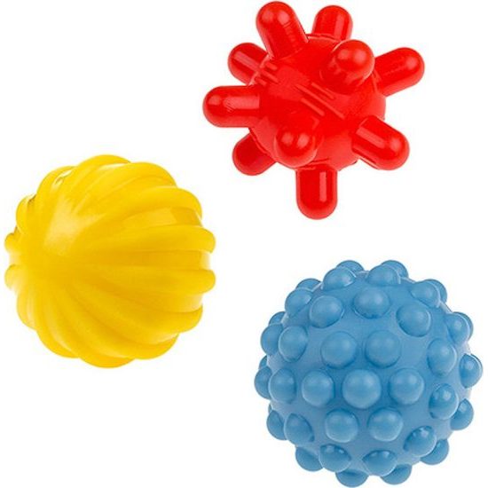 TULLO Edukační barevné míčky 3ks v balení - zelený/červený/žlutý