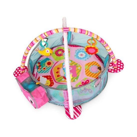 Ecotoys hrací deka s 30 míčky Želva - růžová