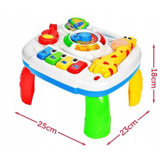 Edukačný stolček s piankom a zvukmi 2v1 Žirafa