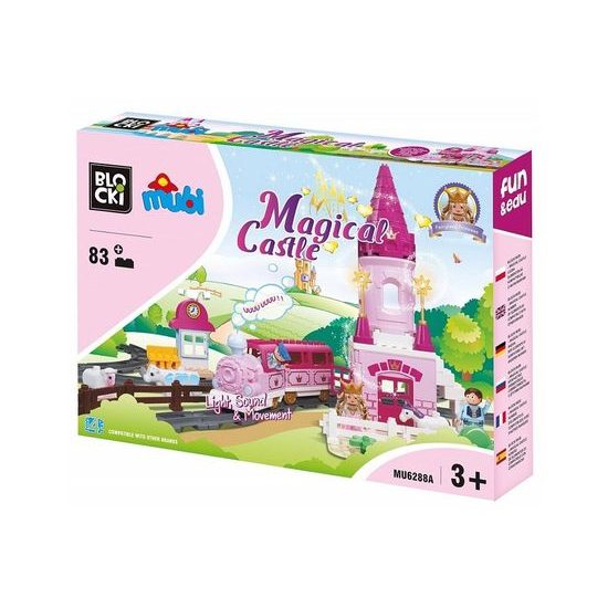 Blocki Mubi stavebnice Pohádkový zámek se světlem a zvukem 83 dílů