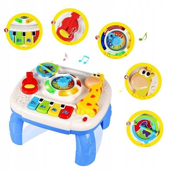 Doris edukační stoleček s piankem a zvuky 2v1