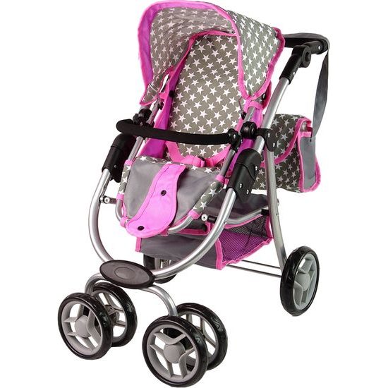 Kočárek pro panenky 2v1 Gondola Bag Pink Stars