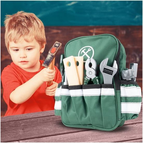 Sada dětského nářadí s vrtačkou na baterie v batůžku Craft Toolbox