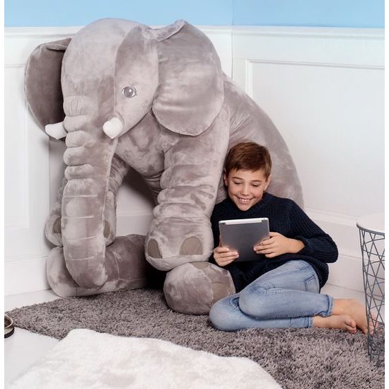 Plyšový XXL slon Belly 155 cm šedý