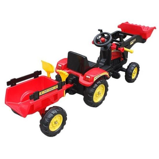 Dětský šlapací traktor Nakladač s přívěsem