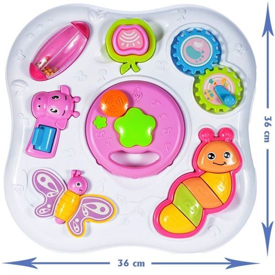 Edukační stoleček se světly a zvuky Baby Table 2v1 růžový