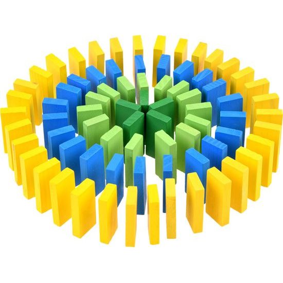 Dřevěné barevné kostky DOMINO 300 dílků