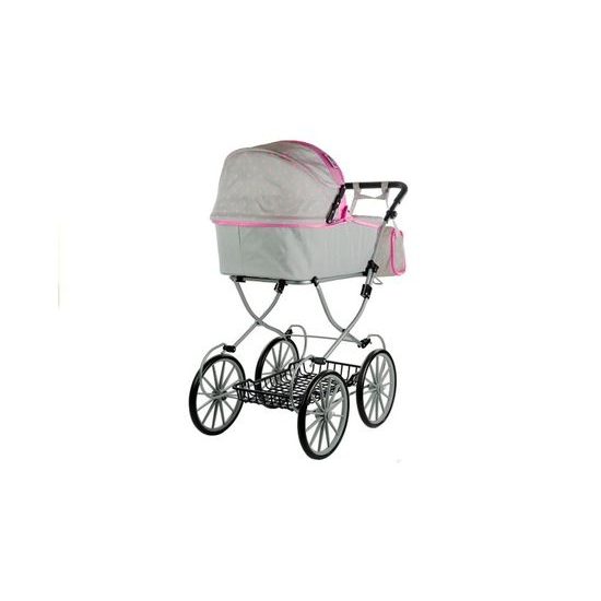 Kočárek pro panenky Alice Retro béžovo-růžový