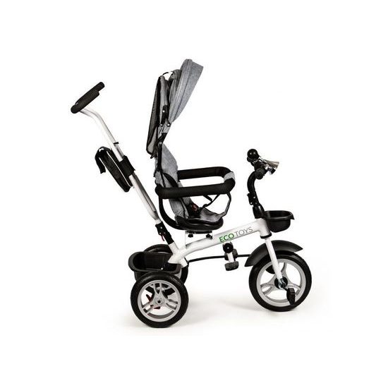 Ecotoys dětská tříkolka s otočným sedadlem 2v1 šedá