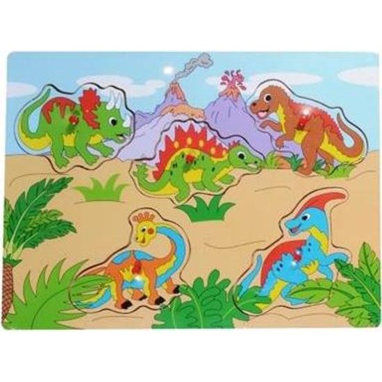 SMILY PLAY Dřevěné puzzle Dinosauři