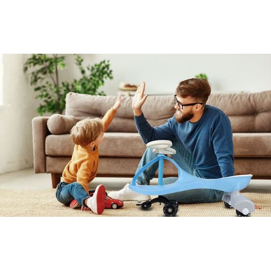 Gravitační odrážedlo se svítícími koly Spinner modré