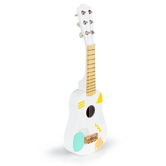 Ecotoys dětská dřevěná kytara Little Guitar bílá
