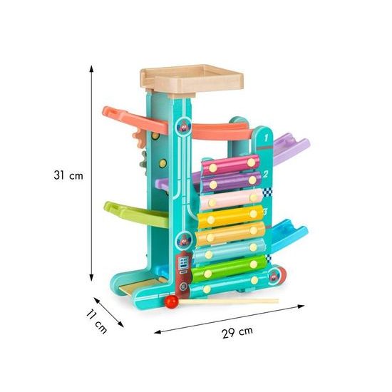 Ecotoys dětské cimbálky se skluzavkou a 6 autíčky