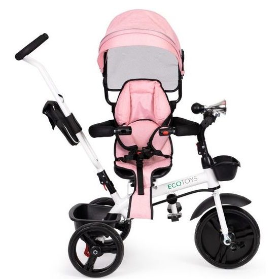 Ecotoys dětská tříkolka s otočným sedadlem S-Trike růžová
