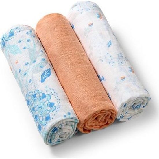 Mušelinové plenky 3ks oranžová