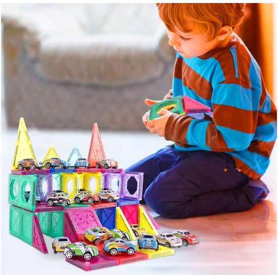 Magnetická stavebnice Magnet Blocks 68 dílů + 20 autíček