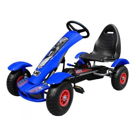 Dětská šlapací motokára s nafukovacími koly Formule 618 modrá