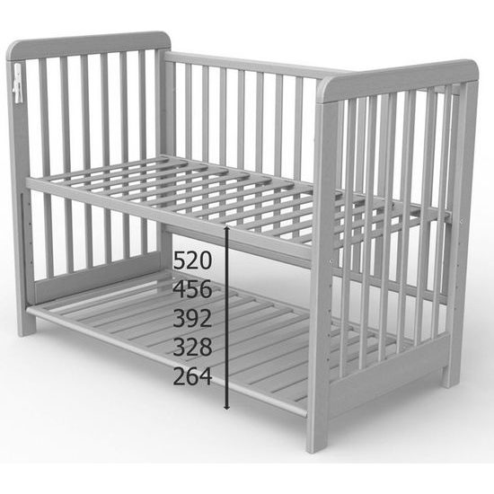 Postýlka s odnímatelným bokem Scarlett Vista buk bílá 120 x 60 cm