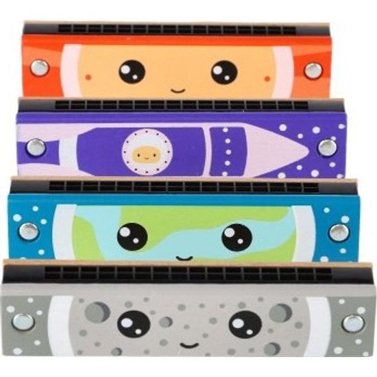 Harmonika dřevěná - mix 4 barvy