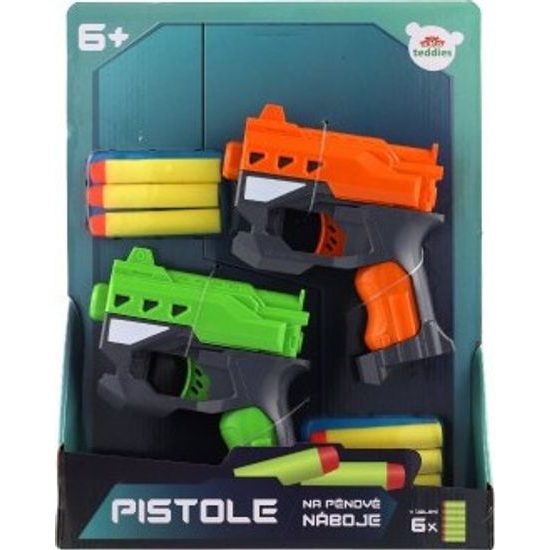 Pistole 2ks na pěnové náboje + 6ks nabojů