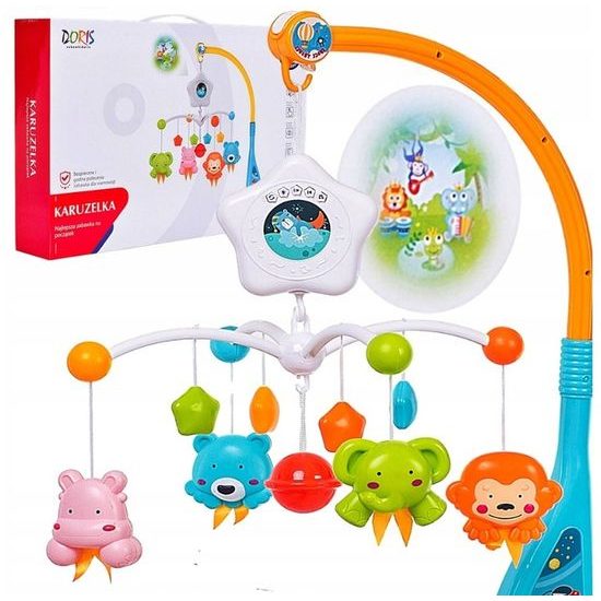 Doris kolotoč nad postýlku s projektorem Space Travel