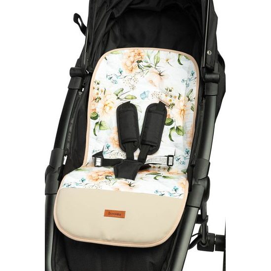 Oboustranná podložka do kočárku Sensillo Velvet - pivoňky