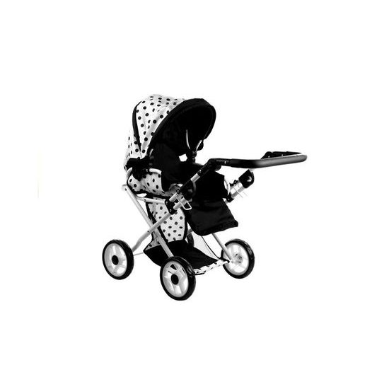 Alice kočárek pro panenky 9346 kombinovaný černo-bílý