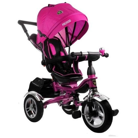 Majlo Toys tříkolka 2v1 s nafukovacími koly PRO600 růžová