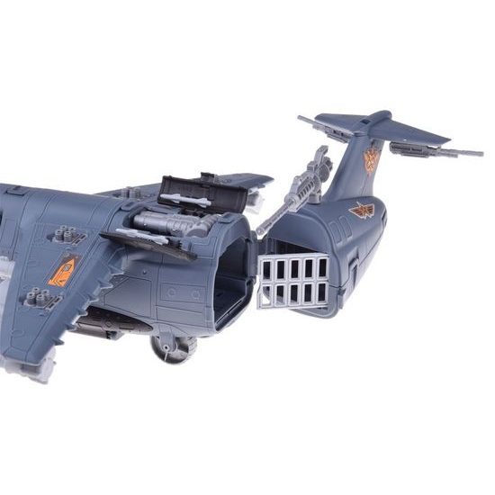 Dětské vojenské letiště s velkým letadlem a příslušenstvím Military Aircraft